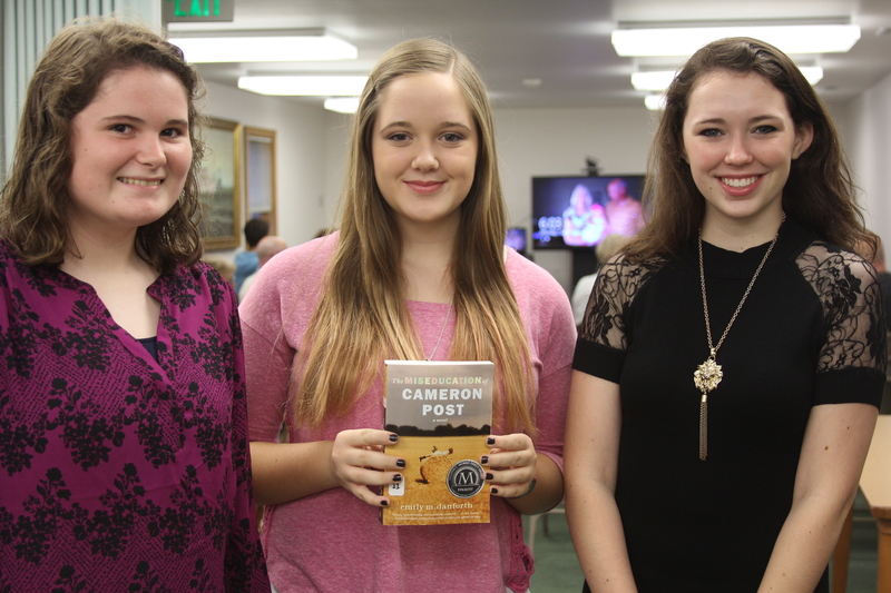 Winners of an essay contest are pictured (l-r) Rachel Wagner, Katie Redefer and Hannah Lowe. BY MELISSA STEELE